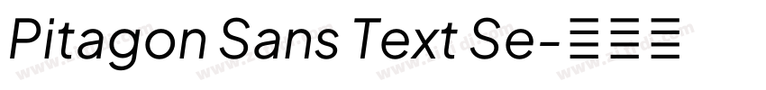 Pitagon Sans Text Se字体转换